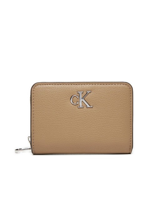 CALVIN KLEIN CK JEANS MINIMAL MONOGRAM  Portafoglio zip around medio crockery - Portafogli Donna
