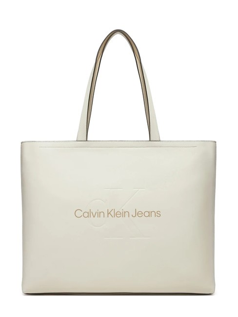 CALVIN KLEIN SCULPTED Tote Borsa a spalla tofu - Borse Donna