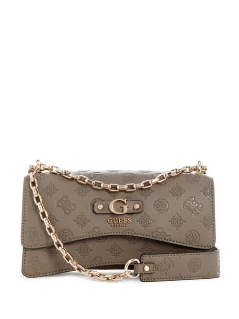GUESS GERTY Borsa convertible con patta dark taupe - Borse Donna
