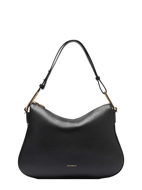 COCCINELLE MAGIE SOFT Borsa a spalla in pelle martellata Nero - Borse Donna