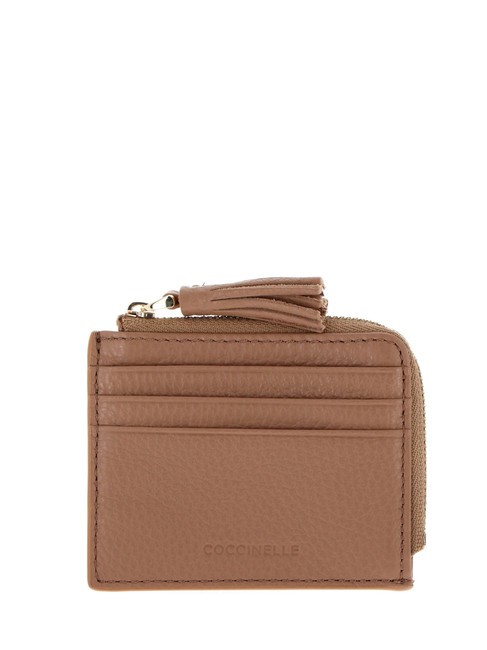 COCCINELLE TASSEL Porta carte con zip in pelle martellata skin - Portafogli Donna