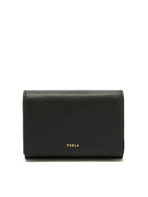 FURLA NUVOLA Portafoglio medio compatto in pelle Nero - Portafogli Donna