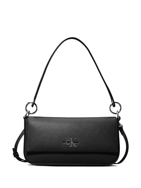 CALVIN KLEIN MINIMAL MONOGRAM Pochette a spalla con tracolla pvh black - Borse Donna