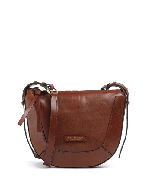THE BRIDGE FEDORA Borsa tracolla in pelle con flap MARRONE - Borse Donna