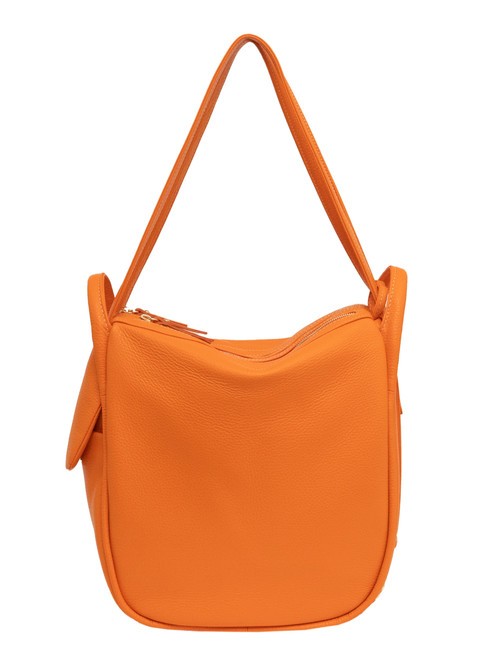 LESAC TRIO  Zaino sacca in pelle martellata arancione - Borse Donna