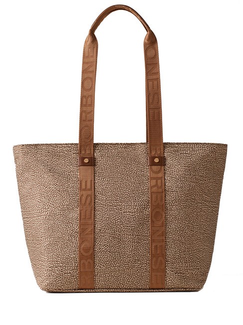 BORBONESE SHOPPER MEDIUM ECO LINE Borsa a spalla beige brown - Borse Donna