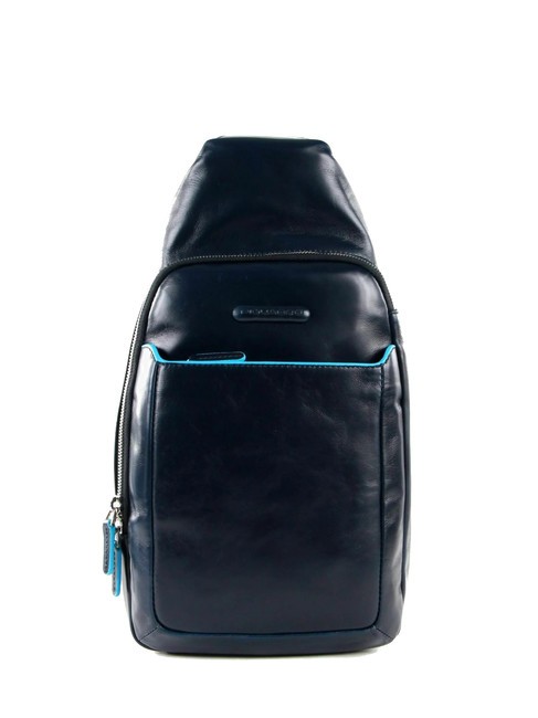 PIQUADRO BLUE SQUARE Zaino monospalla in pelle blu - Tracolle Uomo