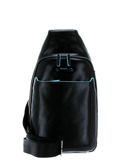 PIQUADRO BLUE SQUARE Zaino monospalla in pelle Nero - Tracolle Uomo