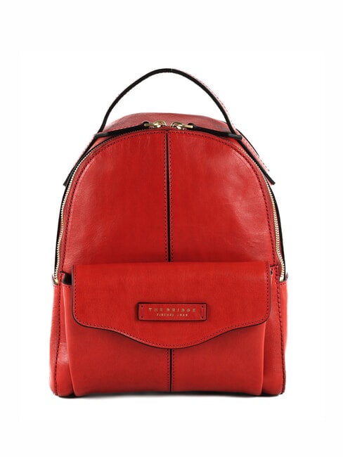 THE BRIDGE GLORIA Zaino in pelle con tasca arancio bruciato abb. oro - Borse Donna