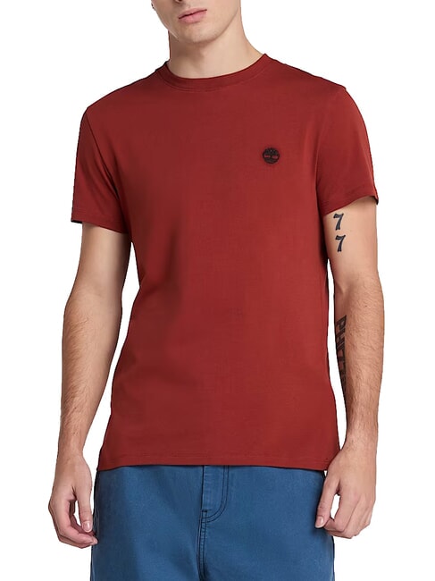 TIMBERLAND SS DUNRIVER CREW T-shirt in cotone burnt henna - T-shirt Uomo