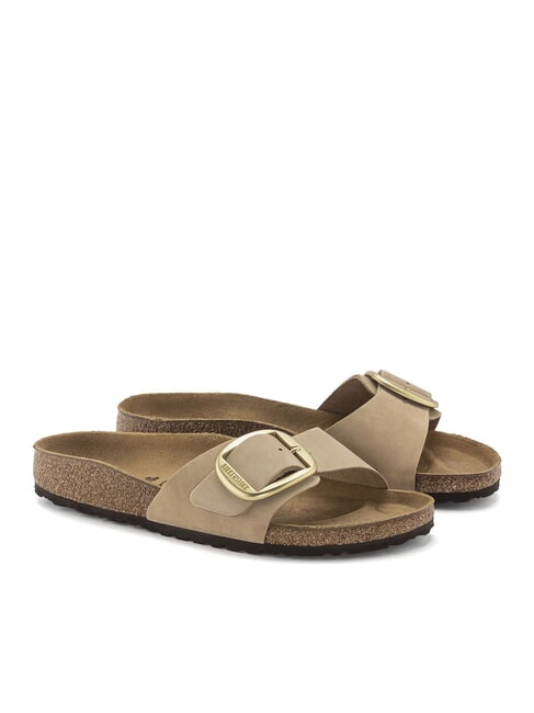 BIRKENSTOCK MADRID BIG BUCKLE Ciabattina in pelle nubuck sandcastle - Scarpe Donna