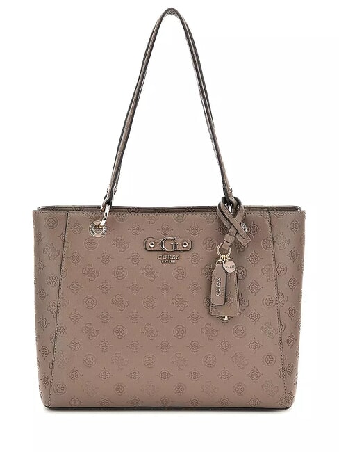 GUESS GERTY Borsa tote logo 4G peony dark taupe - Borse Donna