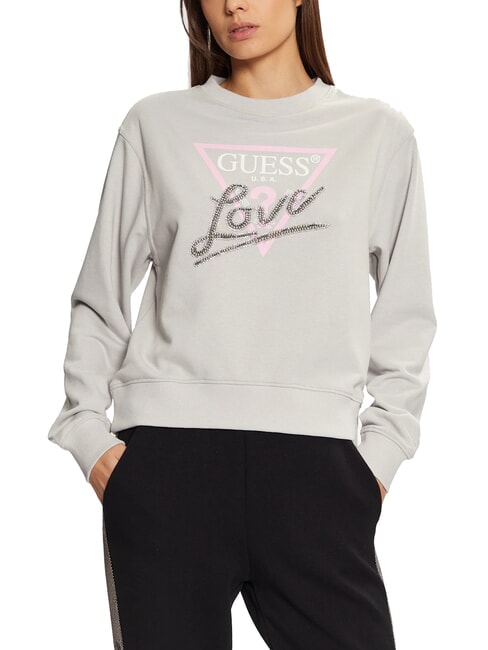 GUESS LOVE TRIANGLE Felpa silk gray - Felpe Donna
