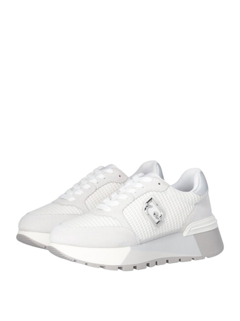LIUJO AMAZING 25 Sneakers in suede e mesh white/silver - Scarpe Donna