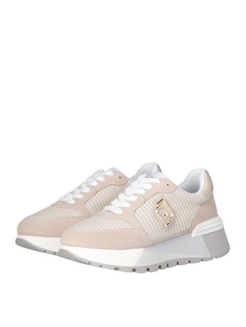 LIUJO AMAZING 25 Sneakers in suede e mesh sand/light gold - Scarpe Donna