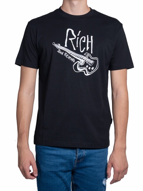 JOHN RICHMOND JOHNSON T-shirt in cotone con stampa black - T-shirt Uomo