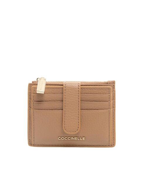 COCCINELLE METALLIC SOFT Portafoglio piatto pelle martellata skin - Portafogli Donna