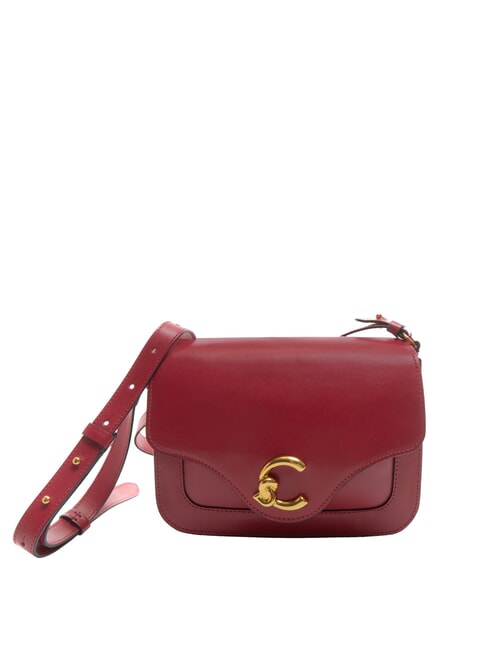 COCCINELLE C-ME CALF COCK Mini Bag a tracolla, in pelle sangria - Borse Donna