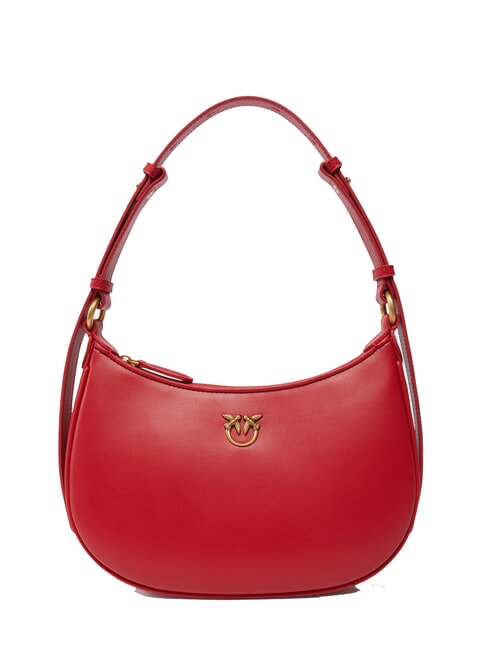 PINKO HALF MOON Borsa a spalla in pelle rosso-antique gold - Borse Donna