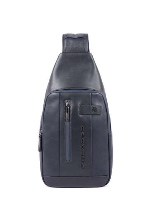 PIQUADRO URBAN Borsello monospalla in pelle blu - Zaini da lavoro porta PC