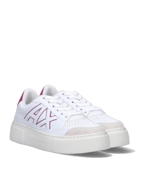 ARMANI EXCHANGE AX LOGO Sneakers platfom op.white+pink - Scarpe Donna