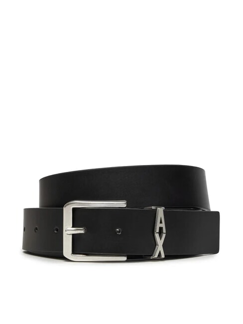 ARMANI EXCHANGE A|X METALLIC LOGO Cintura in pelle, accorciabile Nero - Cinture