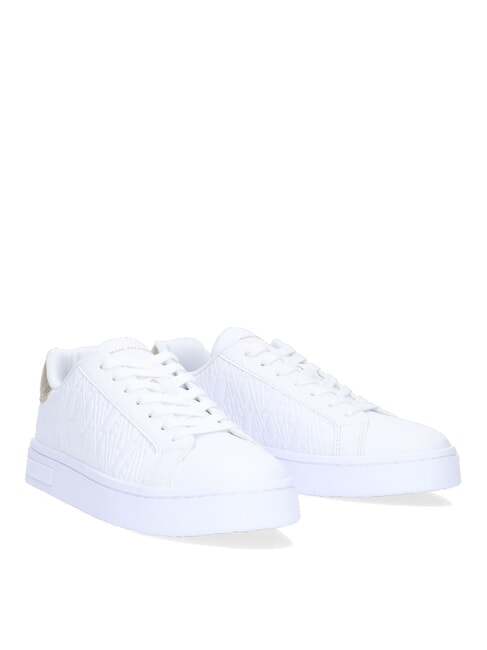 ARMANI EXCHANGE AX LOGO EMBOSSED Sneakers op.white+pale gold - Scarpe Donna
