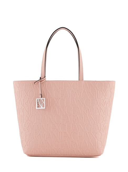 ARMANI EXCHANGE LOGO EMBOSSED Shopping bag milk punch - Borse Donna