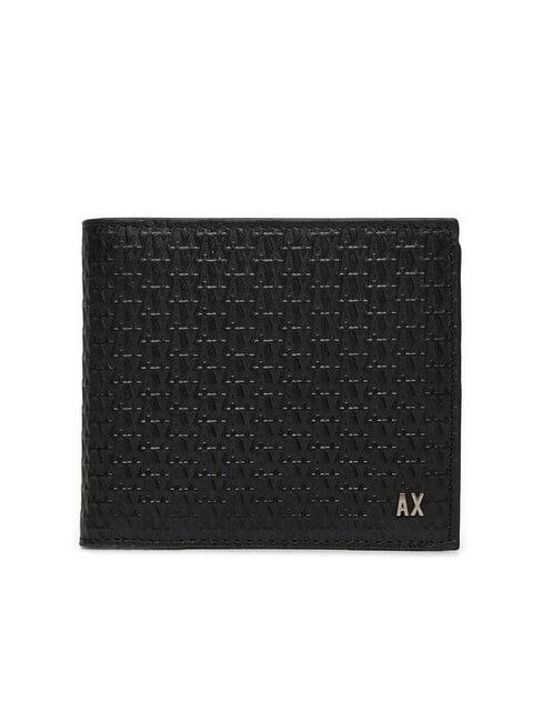 ARMANI EXCHANGE A|X LOGO EMBOSSED Portafoglio cc in pelle Nero - Portafogli Uomo