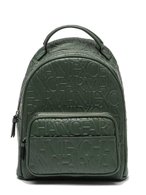 ARMANI EXCHANGE LOGO ALL OVER Zaino con tasca absinthe - Borse Donna
