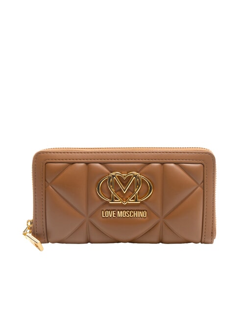 LOVE MOSCHINO GEOMETRIC Portafoglio grande zip around cammello - Portafogli Donna