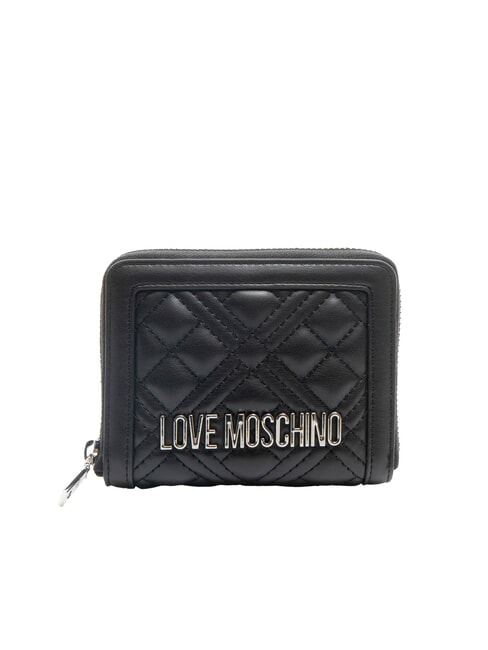 LOVE MOSCHINO QUILTED Portafoglio trapuntato piccolo Nero/nero - Portafogli Donna