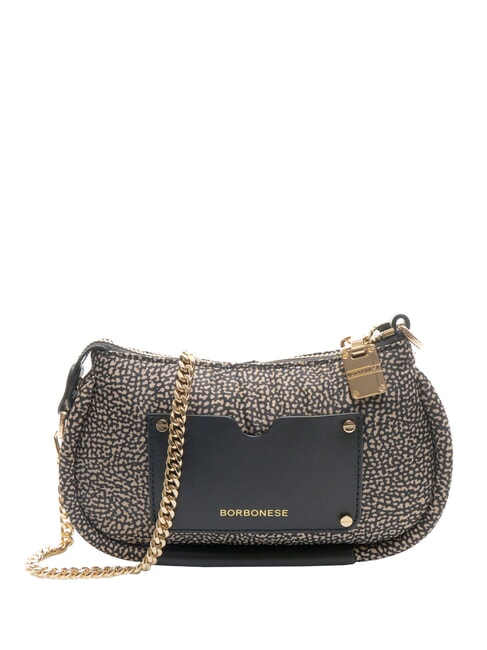 BORBONESE CAHIER Borsa mini a tracolla con tasca OP/NATURALE/NERO - Borse Donna