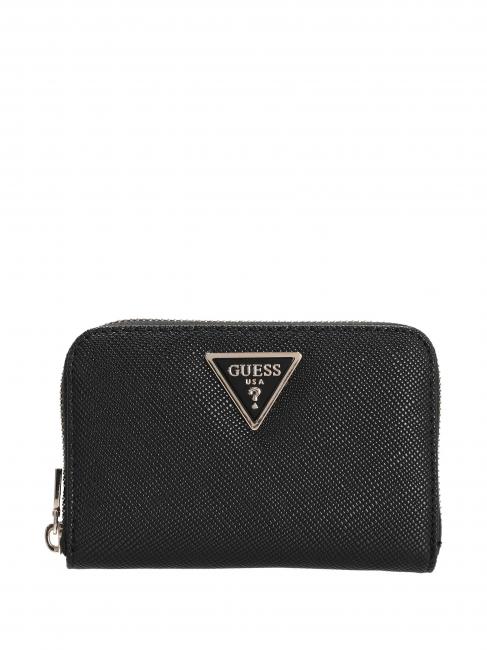 GUESS LAUREL  Portafoglio zip around medio NERO - Portafogli Donna