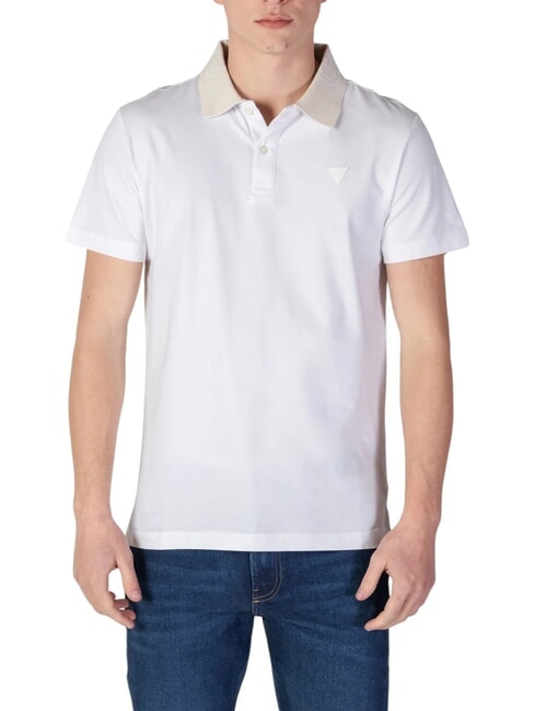 GUESS NOLAN SS Polo a manica corta stretch purwhite - Polo Uomo