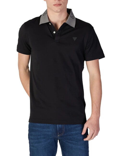 GUESS NOLAN SS Polo a manica corta stretch jetbla - Polo Uomo