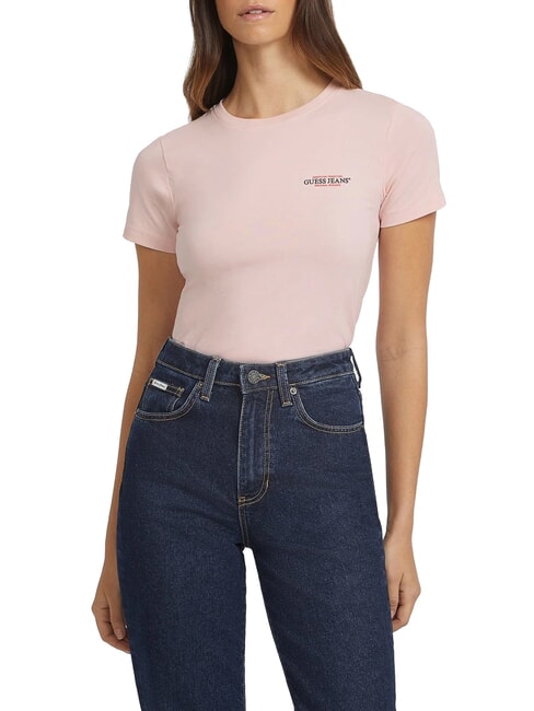 GUESS JEANS SLIM AMERICA T-shirt vestibilità slim blush cotton - T-shirt e Top Donna