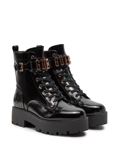 GUESS VAIRES Stivaletti anfibi lucidi NERO - Scarpe Donna
