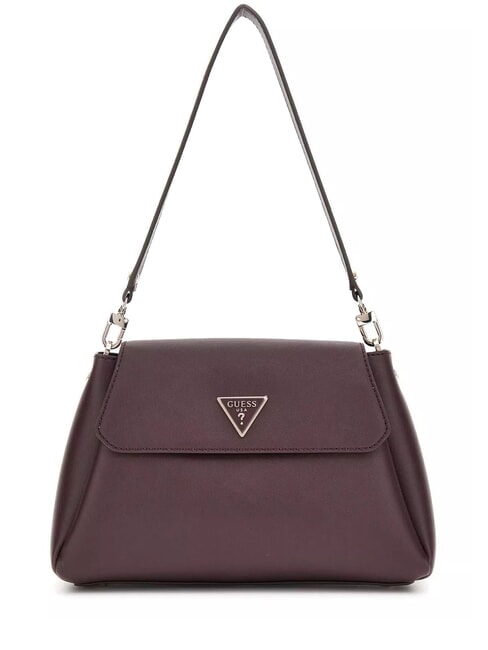 GUESS SORA Borsa a spalla con flap e tracolla aubergine - Borse Donna