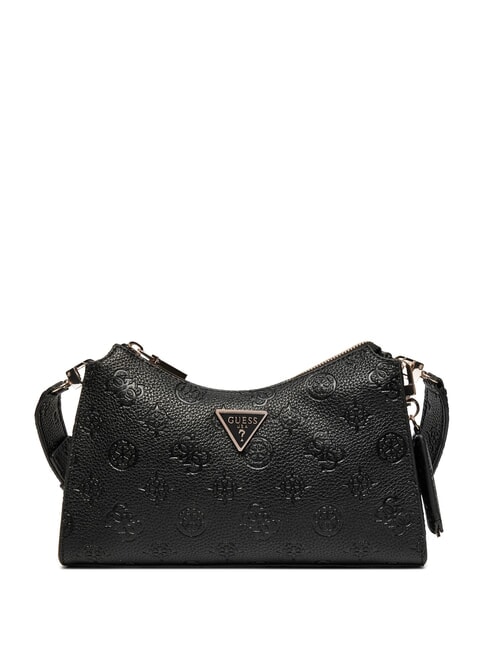 GUESS CRESIDIA Embossed logo shoulder bag NERO - Borse Donna