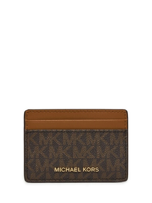 MICHAEL KORS JET SET Portacard piatto brown - Portafogli Donna