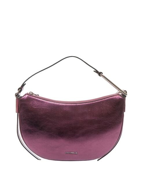 COCCINELLE PRISCILLA PEPIT Borsa piccola in pelle perlata pulp pink - Borse Donna
