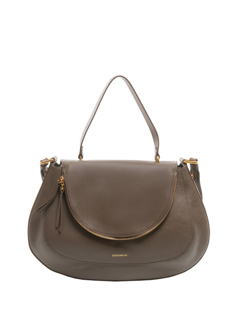 COCCINELLE SOLE Borsa a mano, con tracolla, in pelle coffee - Borse Donna
