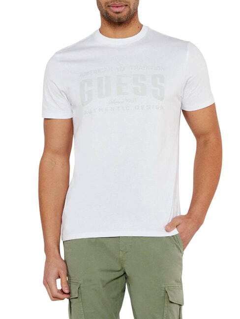 GUESS SS BSC TRADITION  T-Shirt in cotone purwhite - T-shirt Uomo