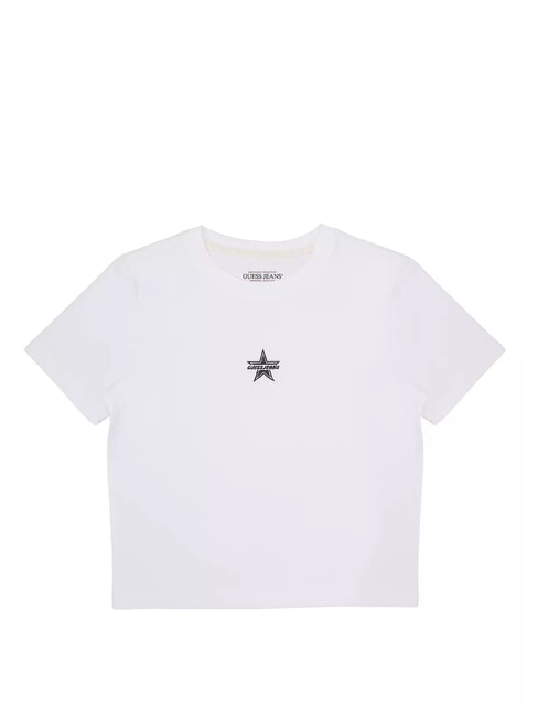 GUESS JEANS SS CN EMB STAR  T-shirt purwhite - T-shirt e Top Donna
