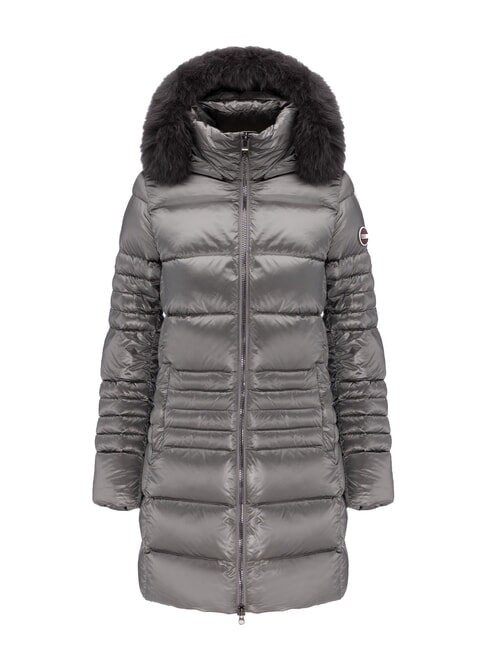 COLMAR FRIENDLY Piumino lungo cappuccio pelliccia dark steel-dark stee - Piumini Donna