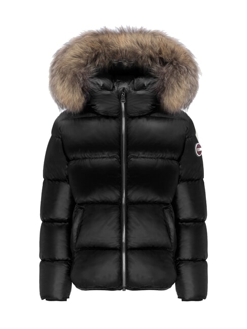 COLMAR FRIENDLY Piumino cappuccio pelliccia black-dark steel - Giacche Bambini