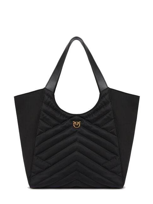 PINKO PUZZLE Borsa a spalla trapuntata nero-antique gold - Borse Donna