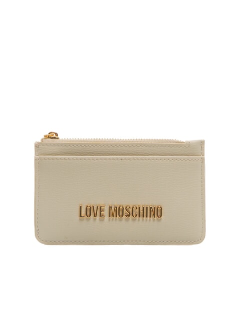 LOVE MOSCHINO METALLIC LOGO Portcarte piatto con portamonete avorio - Portafogli Donna