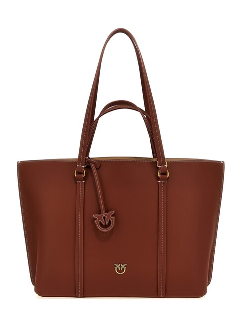 PINKO CARRIE Shopper a mano/a spalla, in pelle arabo-antique gold - Borse Donna